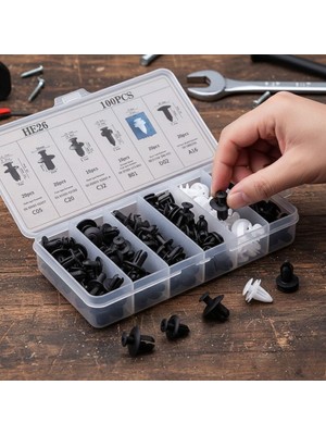 Çok Amaçlı Plastik Bağlantı Klipsi Seti 100 Parça