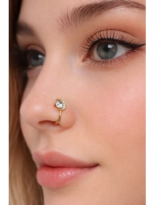 Sacce Scarves & Accessories Ay Yıldızlı Sıkıştırmalı Hızma Gold Ay Yıldızlı Sıkıştırmalı Kıkırdak Küpesi