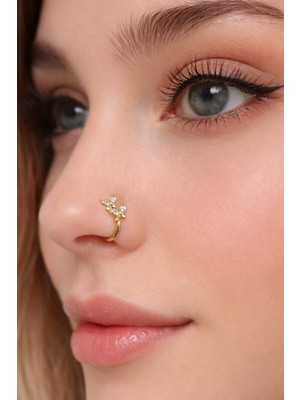 Sacce Scarves & Accessories Kelebekli Sıkıştırmalı Hızma Gold Kelebekli Sıkıştırmalı Kıkırdak Küpesi