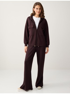 Jimmy Key Acı Kahve Rahat Kesim Kapüşonlu Modal Örme Ceket