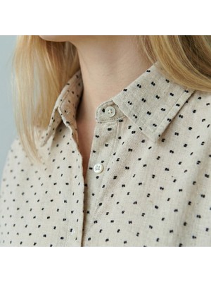 Qua Home Josef Kadın Müslin Uzun Kol Gömlek Siyah