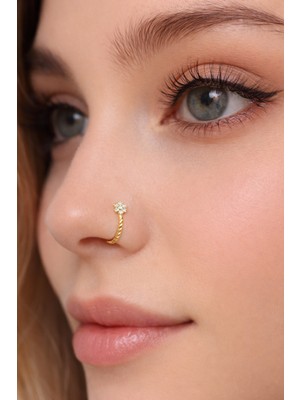 Sacce Scarves & Accessories Mini Papatya Sıkıştırmalı Hızma Gold Mini Papatya Sıkıştırmalı Kıkırdak Küpesi