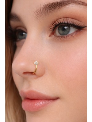 Sacce Scarves & Accessories Mini Çiçek Sıkıştırmalı Hızma Gold Mini Çiçek Sıkıştırmalı Kıkırdak Küpesi