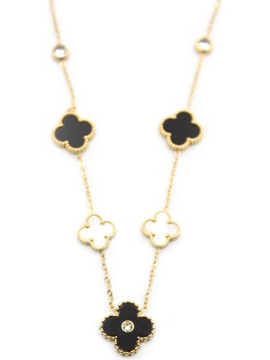 Ne Verelim Size Taşlı Yonca Kolye - Altın