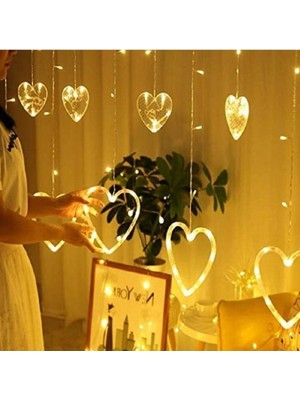 PremiumPort Gün Işığı LED Işık, Kalpli Salkım, Perde Işığı, Eklemeli, 220V