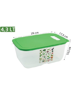 Hanemlife 4,3 Litre Yeşillik Saklama Kabı Vip Ahmet Zen Serisi