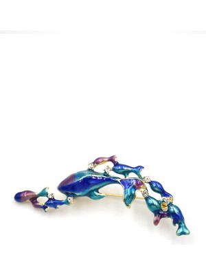 Ne Verelim Size Balina Sürüsü Broş - Mavi