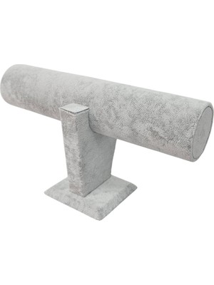 Özer Kutu Tekli Süet Bay&bayan Bileklik,saat ve Kelepçe Standı (Gri)