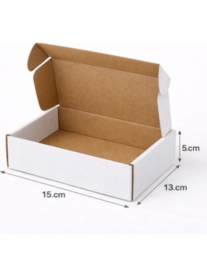 15X13X5 cm Kutu- Mini Receiver E-Ticaret Kargo Kutusu-Beyaz Kutu- 0,3 Desi Kutu-Kraft-25 Adet