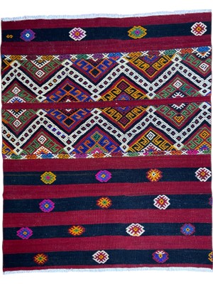 Cicim Halı El Dokuma Konya Cicim Kilim 116X140 cm