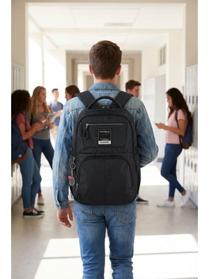 Ççs 51931 Siyah Okul Sırt Çantası Günlük Kullanım Için Çok Bölmeli Ergonomik Tasarım