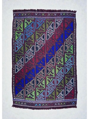 Cicim Halı El Dokuma Konya Cicim Kilim 59X90 cm