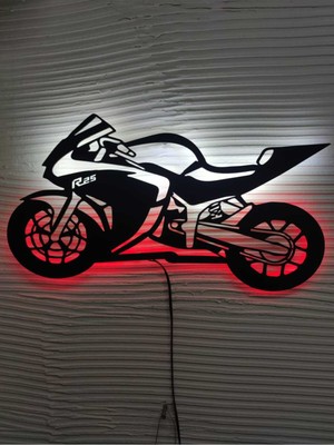 PremiumPort LED Işıklı Ahşap Tablo 55X25CM, Modern Dekorasyon Için Şık Parça