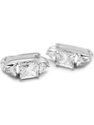 Ne Verelim Size Baget Taşlı Küpe - Gümüş