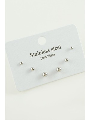 Marsilyan 6 Adet Top Çelik Küpe