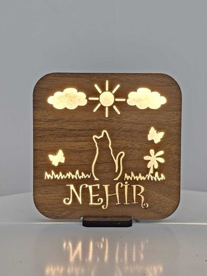 PremiumPort Ahşap Işıklı Çocuk ve Yetişkin Odası Şık Gece Lambası