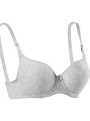 Modanı Seç Destekli Slikonlu Düz Sütyen Gri