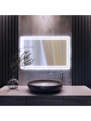 PremiumPort Dokunmatik Sensörlü Kumlu Ledli Banyo Konsol Aynası