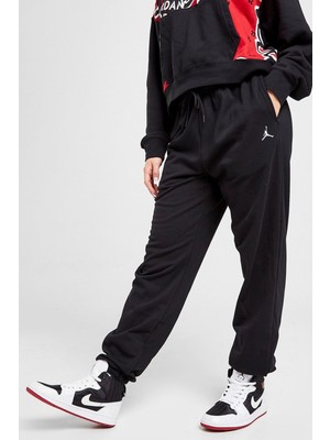 Nike Jordan Essential Core Loose Fit  Fleece Pant.lastik Paçalı Bol Kesim Pamuklu Kadın Günlük Eşofman Altı Siyah