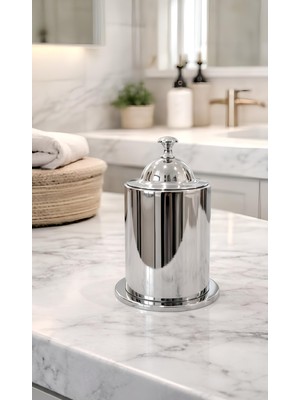 Hızır Krom Renk, Pirinç Pamukluk, Ağır Pirinç, Dekoratif & Lüks Banyo Aksesuarı