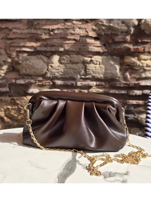 Melisa Çanta Eşarp Kadın Burs Kapaklı Kahverengi El ve Omuz Çantası