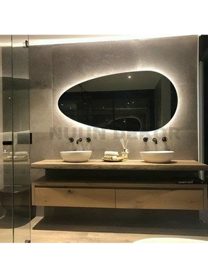 PremiumPort LED Işıklı Banyo Aynası, Dokunmatik, Trafolu, 120X70X50 Ölçü