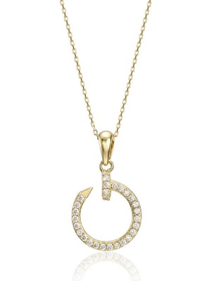 Lilarote Taşlı Kanca Altın Kolye