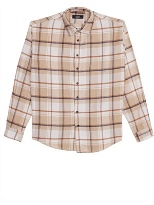 Tudors Erkek Relax Fit Rahat Kesim Kışlık Kareli Oduncu Gömlek