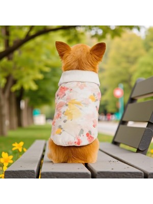 Gedyco Flowers Yumuşacık Baharlık Küçük Irk Köpek Yelek Yağmurluk