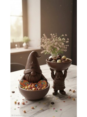 Globelux Dekoratif Cüce Temalı Sunum Tabakları 2'li Set Ebatı 17X22