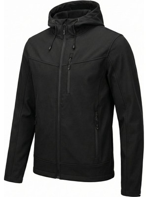 Genius Store Erkek Mont Içi Polarlı Softshell Mont Su ve Rüzgar Geçirmez Kapüşonlu Spor Mont