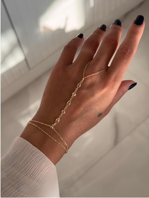 Hercy Renk Atmaz Zirkon Taşlı 14K Altın Kaplama Şahmeran Bileklik