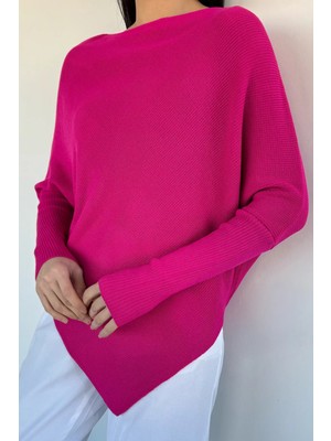 Gülseli Asimetrik Kesim Triko Kazak P-00020349