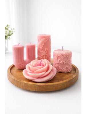 Lumus Candle Kokulu Mum 4’lü Dekoratif Set