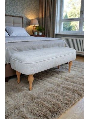 Visionario Dikdörtgen Puf – Magellan Ithal Kadife Kumaş Ahşap Ayaklı Modern Tasarım