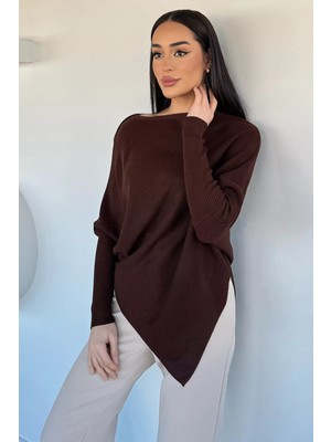 Gülseli Asimetrik Kesim Triko Kazak P-00020349