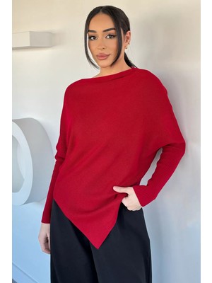 Gülseli Asimetrik Kesim Triko Kazak P-00020349