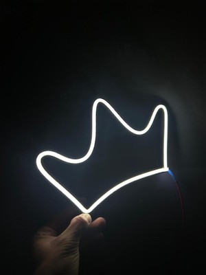 PremiumPort 3D LED Gece Lambası, Neon Tasarım, Dekoratif Kral Tacı, Işıklı Dekorasyon