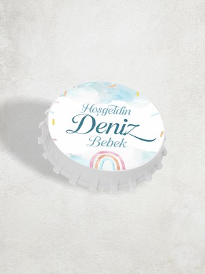 Dijidepo Kişiye Özel Isimli Zürafa Temalı Bebek Hediyeliği Magnet 8 cm