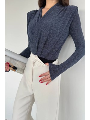 Gülseli Kadın Simli Zıbınlı Bluz P-00020354