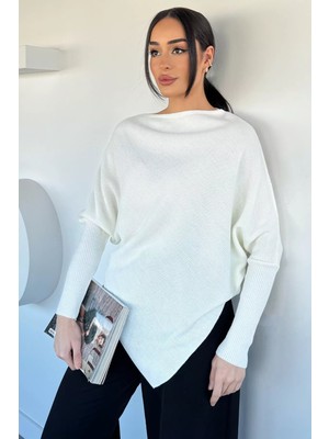 Gülseli Asimetrik Kesim Triko Kazak P-00020349