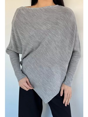 Gülseli Asimetrik Kesim Triko Kazak P-00020349