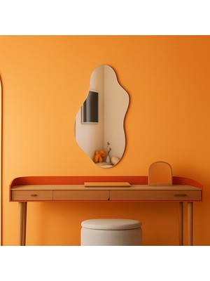 PremiumPort Şık Led'li Pilli Kablosuz Dekoratif Ayna, Modern Tasarım