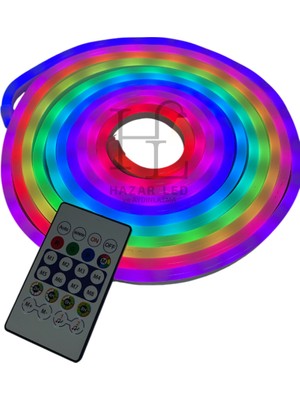Hazar Led 5 Volt Ic-Rgb Pixel Neon Şerit LED Set Bluetoothlu ve Kumandalı IP68 Dış Mekan 5 Metre