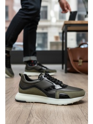 Enoch Erkek Casual Sneaker - Hakiki Deri Detaylı Hafif Taban Günlük Yürüyüş Ayakkabısı