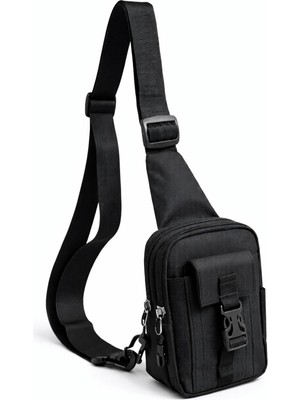 Avca Siyah Unisex Telefon Bölmeli Taktik Çanta Su Dayanıklı Kumaş ile Şık ve Fonksiyonel Seyahat Aksesuarı