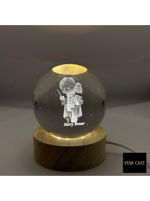 PremiumPort 3D Işıklı Cam Küre LED Gece Lambası, Dekoratif Hediye, Ortam Aydınlatması