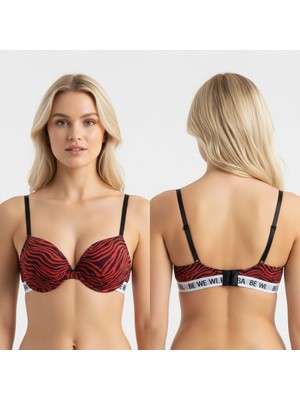 Bonbon Kadın Destekli Balenli Leopar Desenli Sütyen BB2189