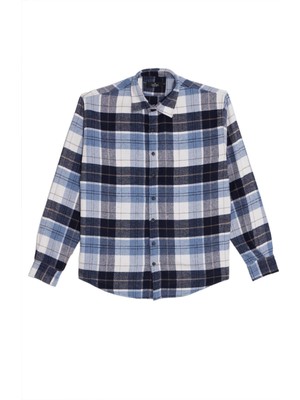 Tudors Erkek Relax Fit Rahat Kesim Kışlık Kareli Oduncu Gömlek