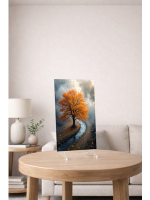 Arvion Sonbahar Huzuru – Ağaç ve Dere Cam Tablo